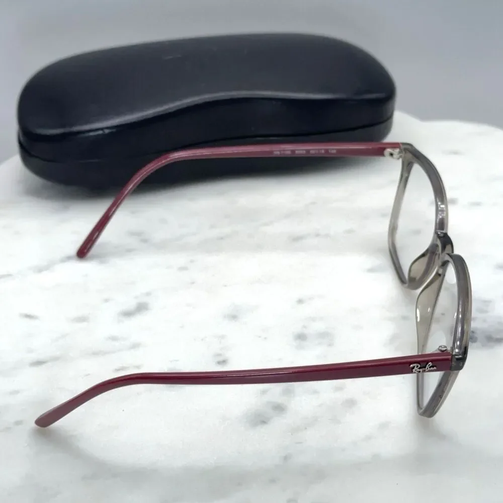 Ray Ban RB 7185 8083 Polished Transparent Grey Eyeglasses Frames Only 52-18-145